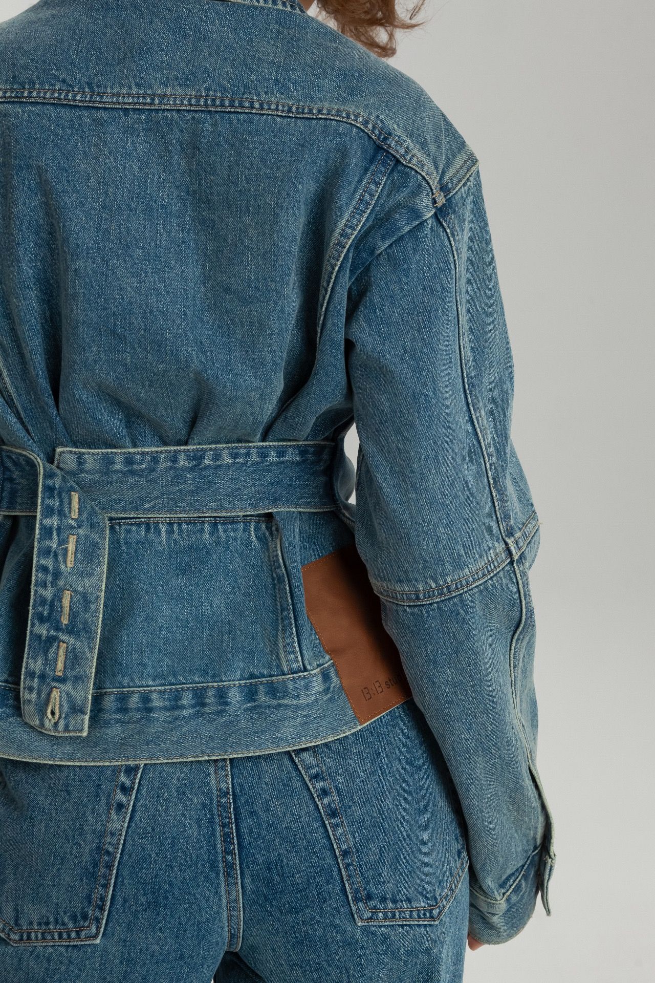 Denim Jacket with Adjustable Back Waist