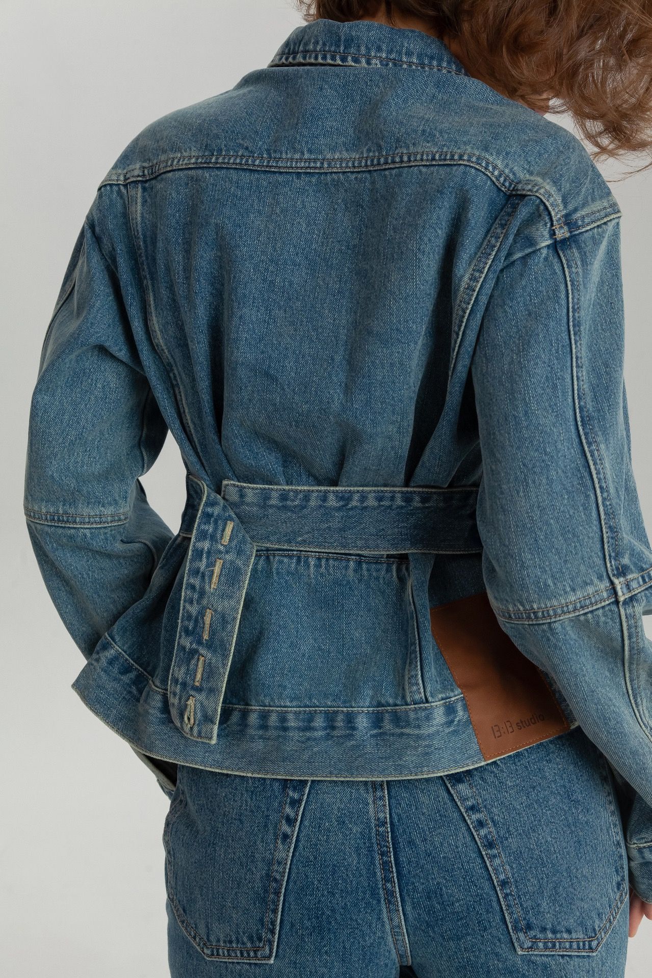 Denim Jacket with Adjustable Back Waist