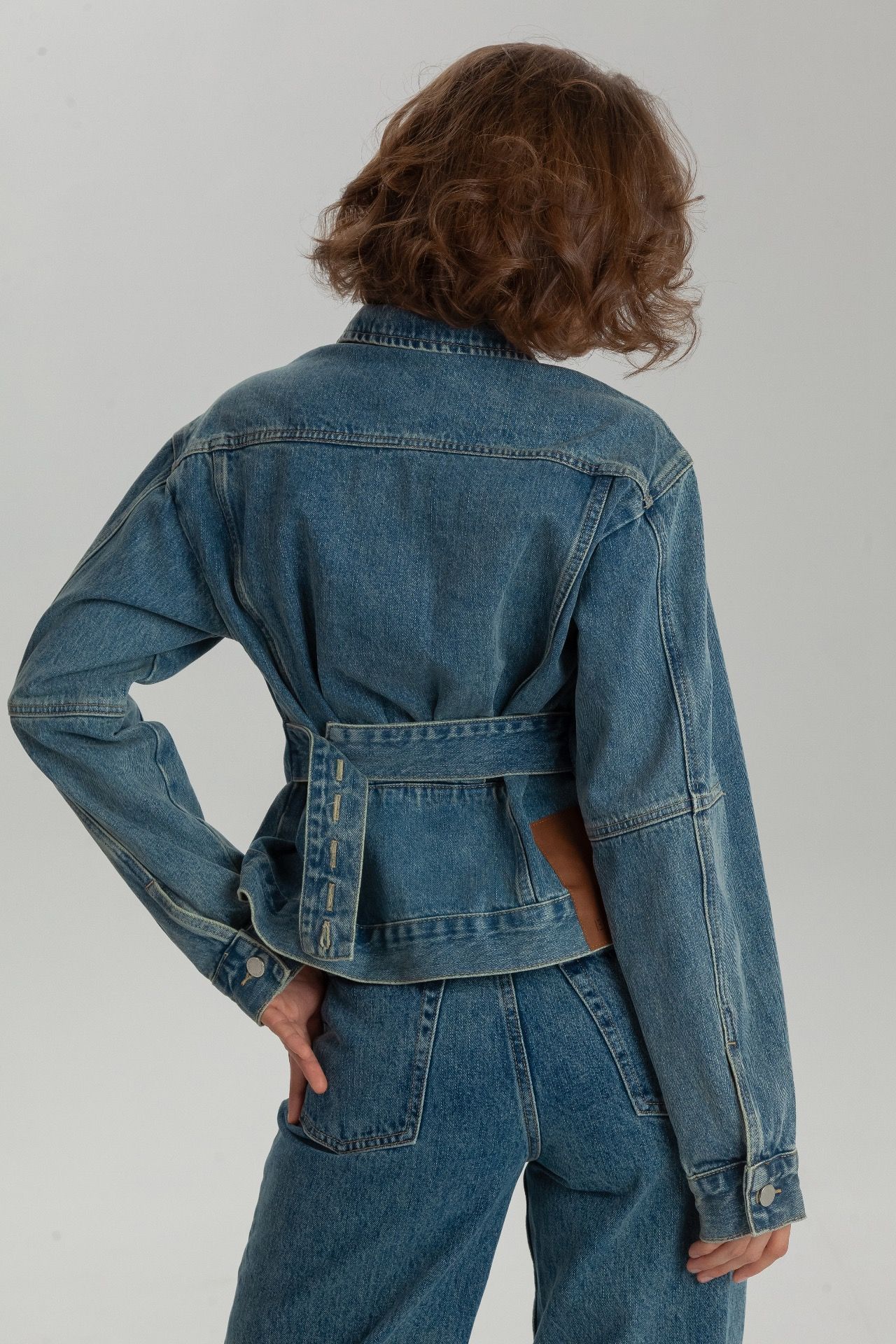 Denim Jacket with Adjustable Back Waist