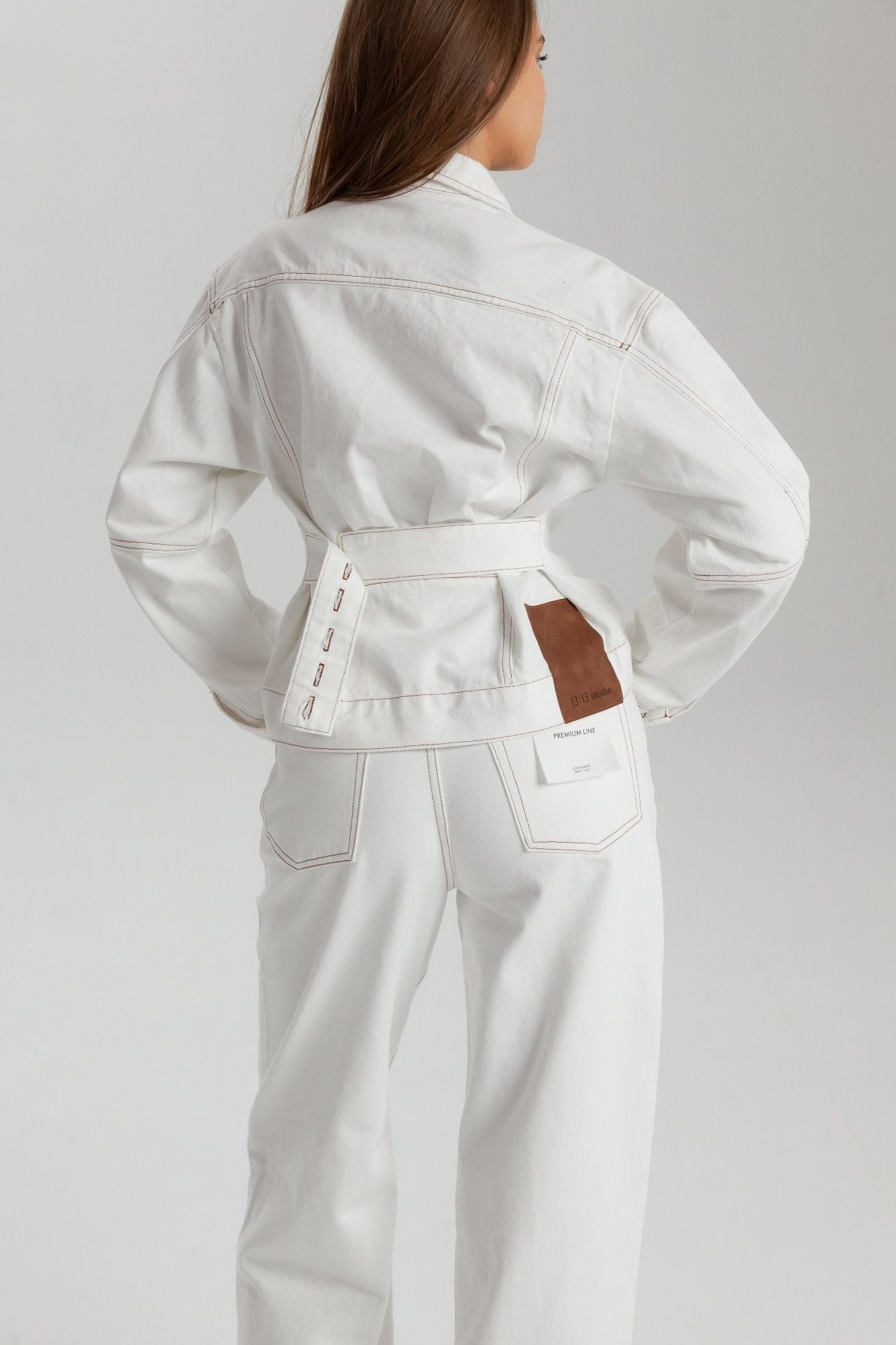 Denim Jacket with Adjustable Back Waist